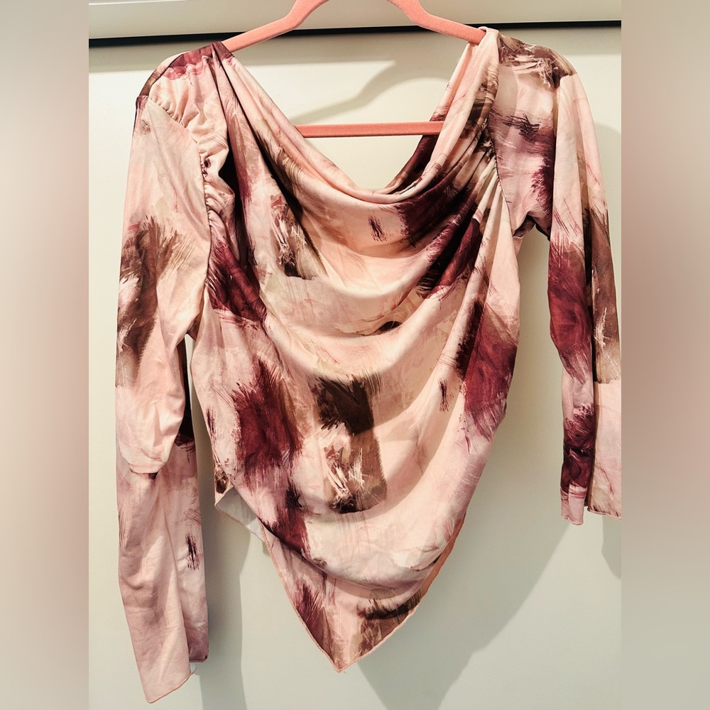 Elegant Women's Tie-Dye Drape Top